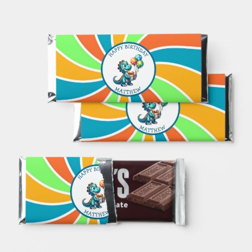 Dinosaur themed Kids Birthday Party Personalized Hershey Bar Favors