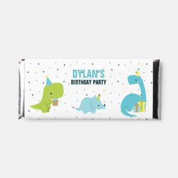 Dinosaur Themed Kids Birthday Party Personalized Hershey Bar Favors by heartlocked at Zazzle