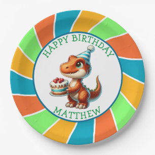 Dinosaur themed Kid's Birthday Party Personalized Paper Plates
