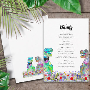 Dinosaur Themed Wedding Details Enclosure Card