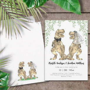 Dinosaur Themed Wedding Invitation