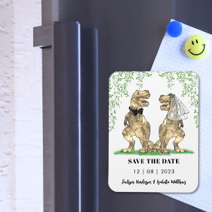 Dinosaur Themed Wedding Save The Date Magnet