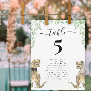 Dinosaur Themed Wedding Table Seating Chart 