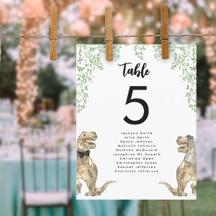 Dinosaur Themed Wedding Table Seating Chart