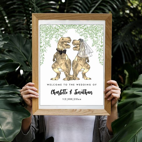 Dinosaur Themed Wedding Welcome Poster