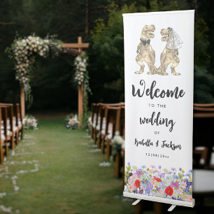 Dinosaur Themed Wedding Wildflower Welcome Retractable Banner
