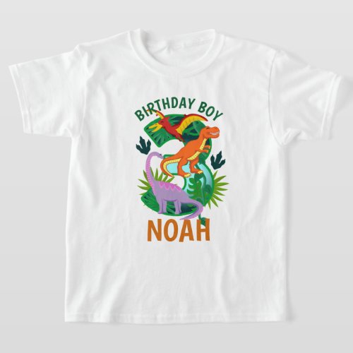 Dinosaur Third birthday toddler tshirts