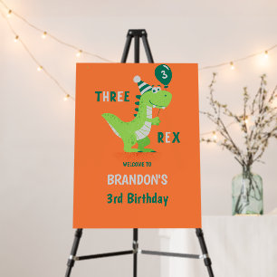Dinosaur Three Rex 3rd Birthday Foam Board
