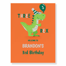 Dinosaur Three Rex 3rd Birthday