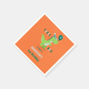 Dinosaur Three Rex 3rd Birthday Napkins