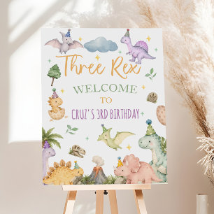 Dinosaur Three Rex 3rd Birthday Party Foam Board