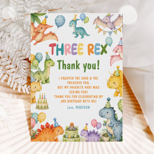 Dinosaur Three Rex 3rd Birthday Party Invitation
