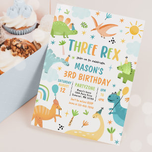 Three Rex Party Kit  Dinosaur Third Birthday Party Decorations – Swanky  Party Box