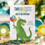 Dinosaur Three Rex 3rd Birthday Party T-Rex Invitation