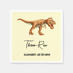 Dinosaur Three Rex Birthday Party Napkins