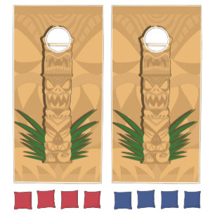 Dinosaur Tiki Totem Cornhole Set