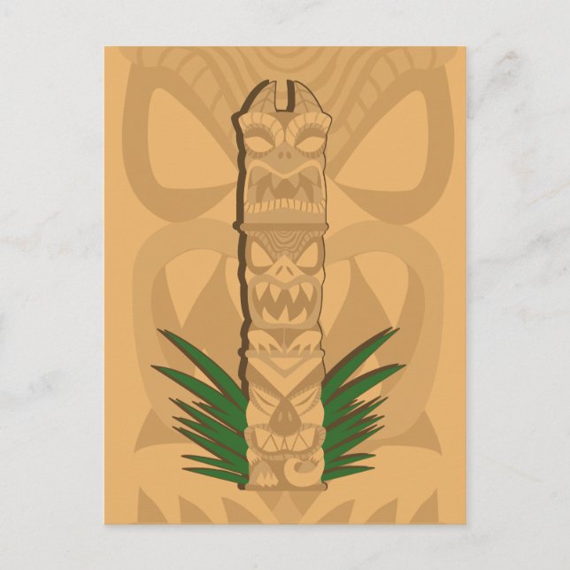Dinosaur Tiki Totem Postcard (Front)