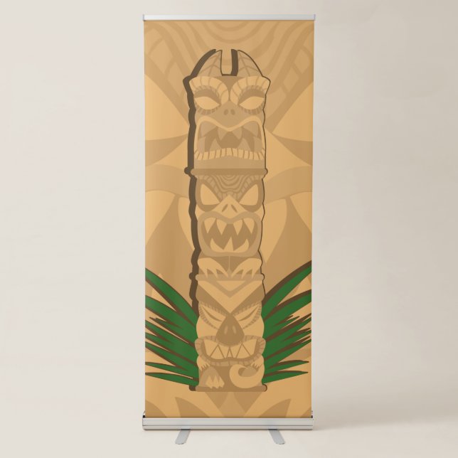 Dinosaur Tiki Totem Retractable Banner (Front)