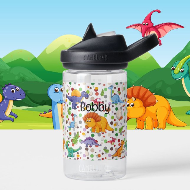 Dinosaur Toddler Personalize Name Durable Water Bo Bottle (Creator Uploaded)