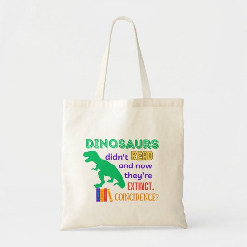 Dinosaur Tote Library Bag