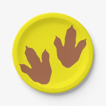 Dinosaur Tracks Paper Plates by GKDStore at Zazzle