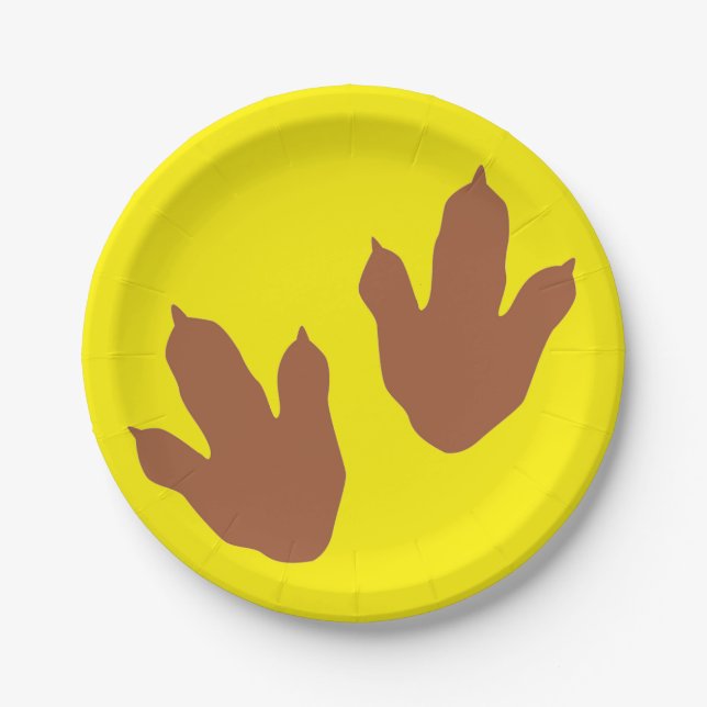 Dinosaur Tracks Paper Plates (Front)