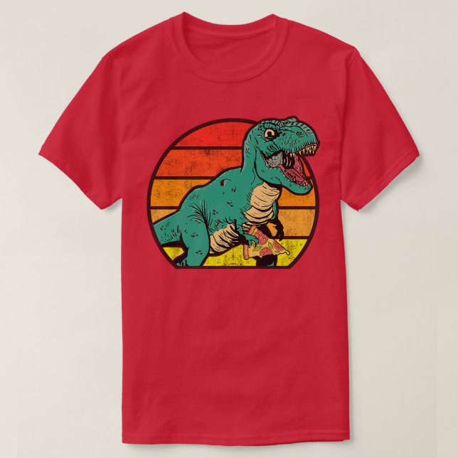 Dinosaur Tre Pizza Graphic Pizza Lover Italian Foo T-Shirt (Design Front)