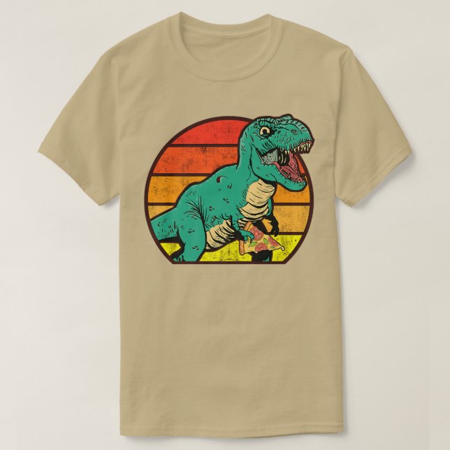 Dinosaur Tre Pizza Graphic Pizza Lover Italian Foo T-Shirt (Design Front)