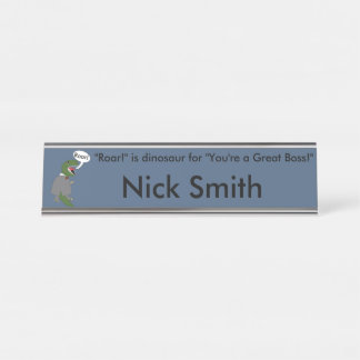 Dinosaur TRex Boss Day Personalize Desk Name Plate