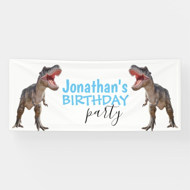 Dinosaur Trex Boy Blue  Banner (Horizontal)