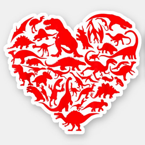 Dinosaur Trex Heart Funny Valentines Day Sticker