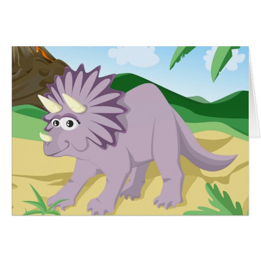 Dinosaur Triceratops Cards (Front Horizontal)