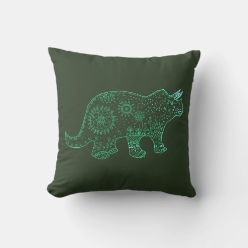 Dinosaur Triceratops drawing  Cushion