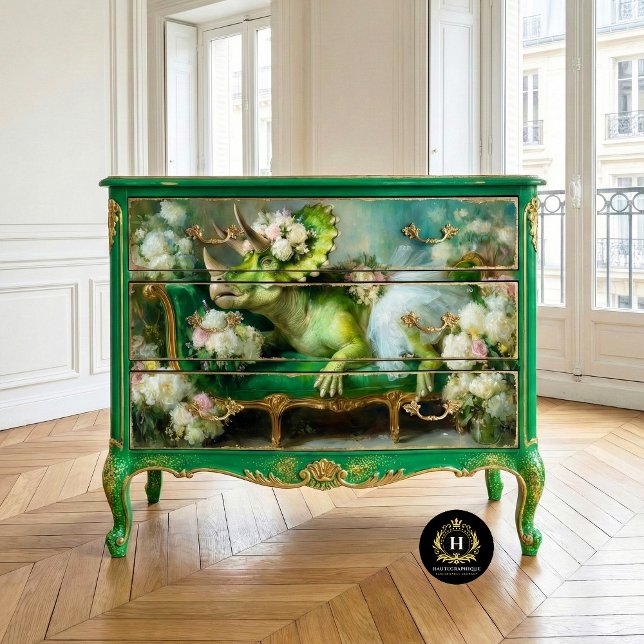 Dinosaur Triceratops Floral Ballerina Decoupage  Tissue Paper (Creator Uploaded)