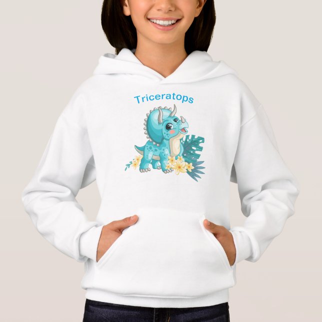 Dinosaur Triceratops Hoodie (Front)