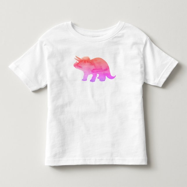 Dinosaur Triceratops Neon Painting Toddler T-shirt (Front)