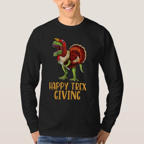Dinosaur Turkey Costume Happy Thanksgiving Trex Gi T_Shirt