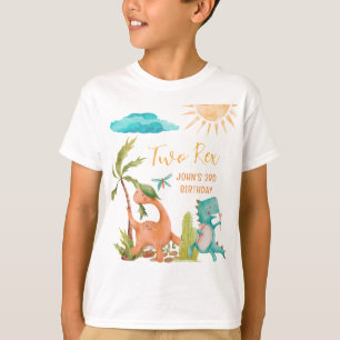 Dinosaur Two Rex Birthday Party Shower T-Shirt