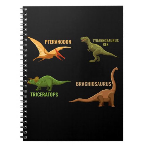 Dinosaur Types Boys Girls Tricertops Trex Notebook