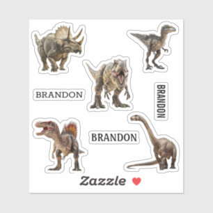 Dinosaur Tyrannosaurs Raptor Spinosaurus Name Sticker