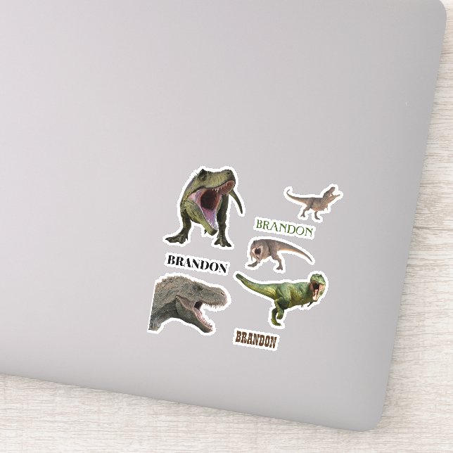 Dinosaur Tyrannosaurs T-rex Name monogram Sticker (Detail)