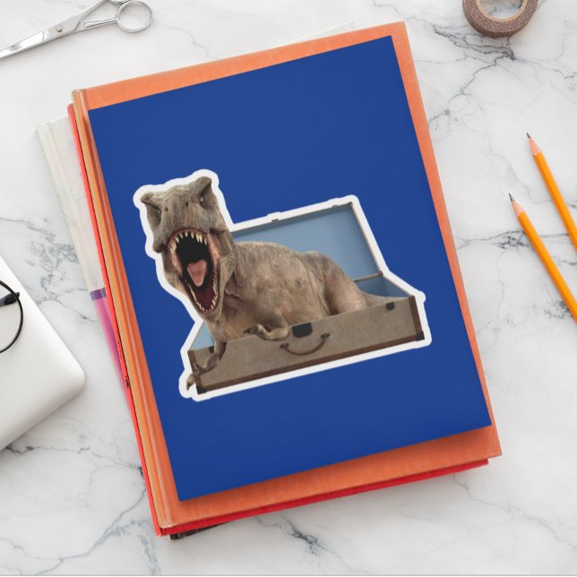 Dinosaur Tyrannosaurus  in a Suitcase luggage Sticker (Creator Uploaded)