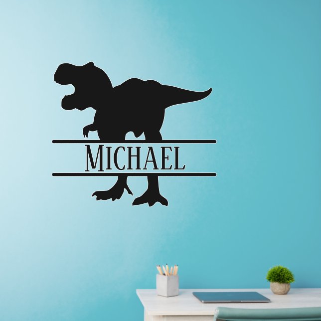 Dinosaur Tyrannosaurus  Personalized Monogram Wall Decal (Home Office)