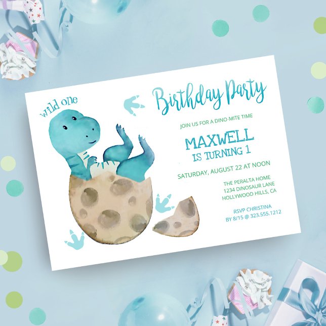 Dinosaur Tyrannosaurus Rex Boy Birthday  Invitation (Creator Uploaded)