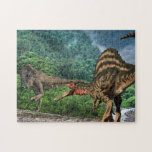 Dinosaur Tyrannosaurus Spinosaurus   Jigsaw Puzzle<br><div class="desc">This design may be personalized by choosing the Edit Design option. You may also transfer onto other items. Contact me at colorflowcreations@gmail.com or use the chat option at the top of the page if you wish to have this design on another product or need assistance. See more of my designs...</div>