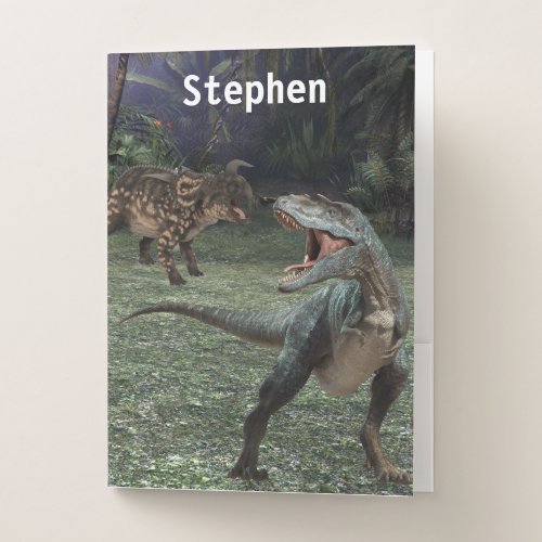 Dinosaur Tyrannosaurus T-rex Personalized For kids Pocket Folder