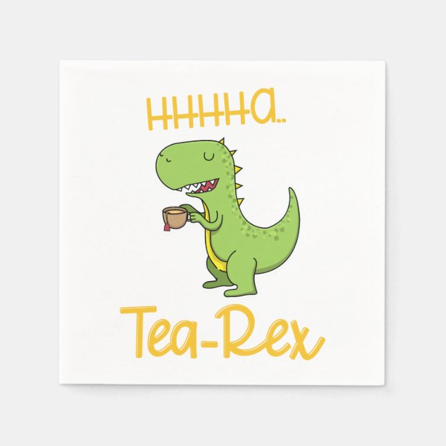 Dinosaur Tyrannosaurus Tea Rex Prehistoric Animal Napkins (Front)