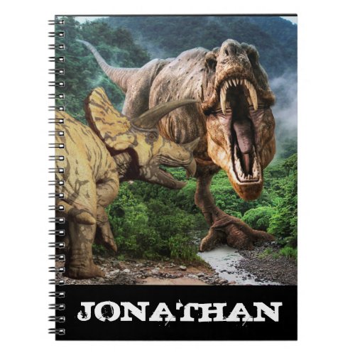 Dinosaur Tyrannosaurus Triceratops Attack Notebook