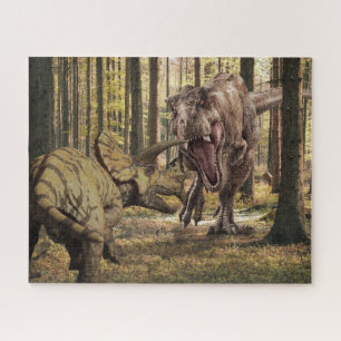 Dinosaur Tyrannosaurus Triceratops Jigsaw Puzzle