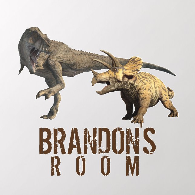 Dinosaur Tyrannosaurus Triceratops Kid's Room Wall Decal (Insitu 2)